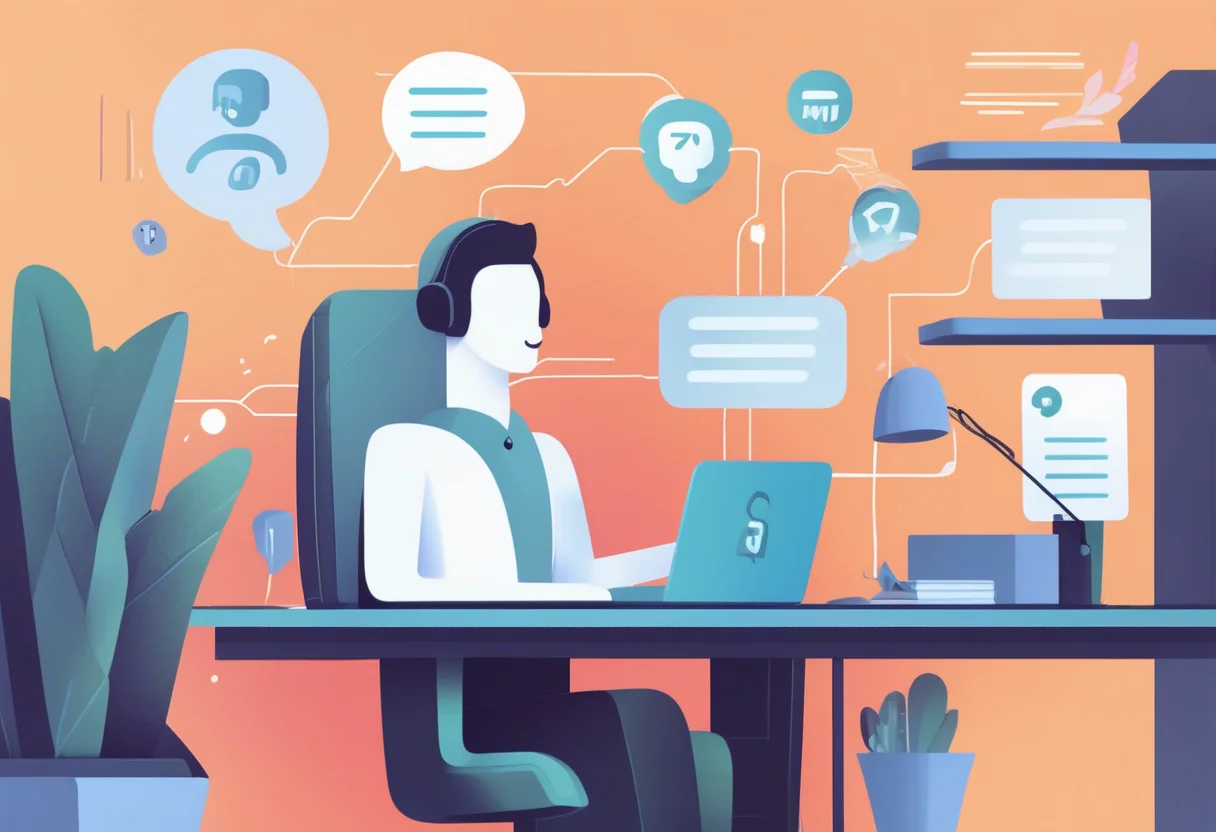 AI in customer service enables faster, personalized interactions through chatbots and voice agents, improving service quality and customer satisfaction