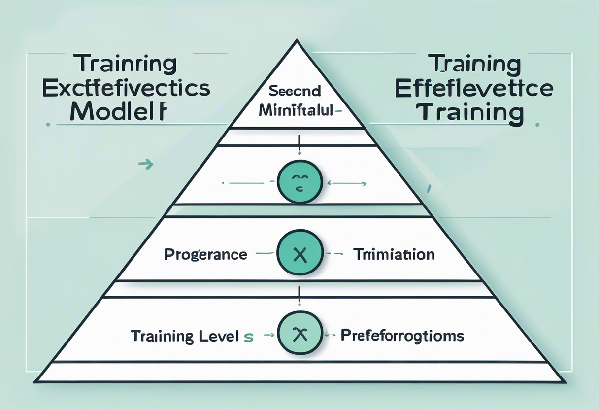 The Kirkpatrick Model evaluates training effectiveness across four stages, from satisfaction to performance outcomes, even in distributed environments