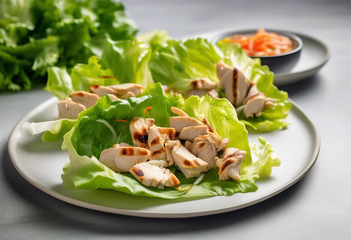 Tacos de lechuga con pollo son una opción rápida y saludable para incluir en una dieta equilibrada
