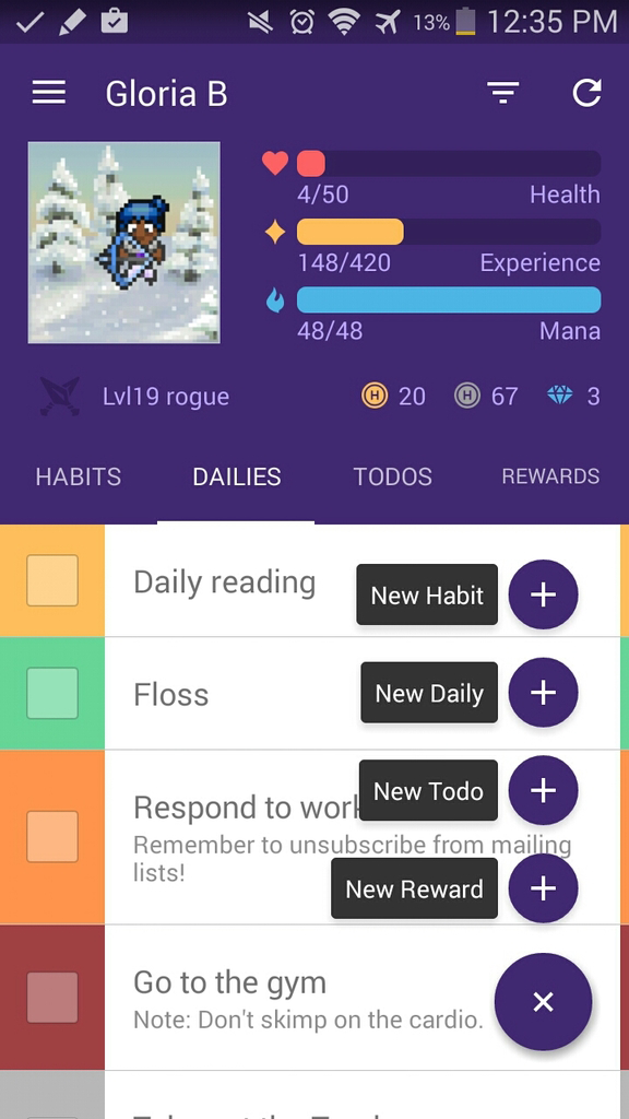 Habitica utiliza la gamificación para transformar el seguimiento de hábitos en una experiencia divertida y motivadora