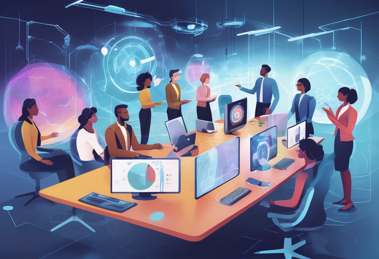 Emotional Intelligence is crucial for bridging the human connection gap in AI-driven environments, fostering trust and collaboration